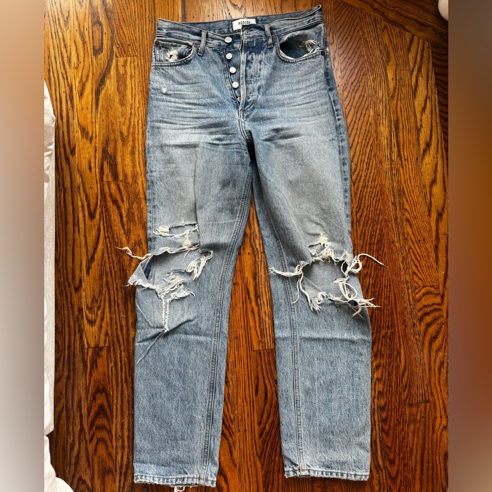 Agolde Vintage Blue Button-Fly Jeans